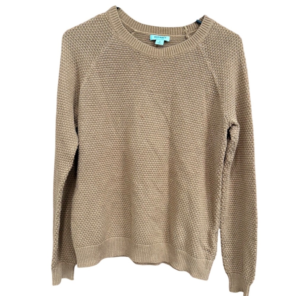Old Navy Womens Medium Brown Knit Sweater Long Sleeve Crew Neck Casual‎ Warm